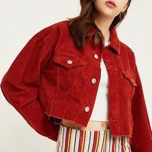 Urban Outfitters BDG cropped burnt orange corduroy jacket